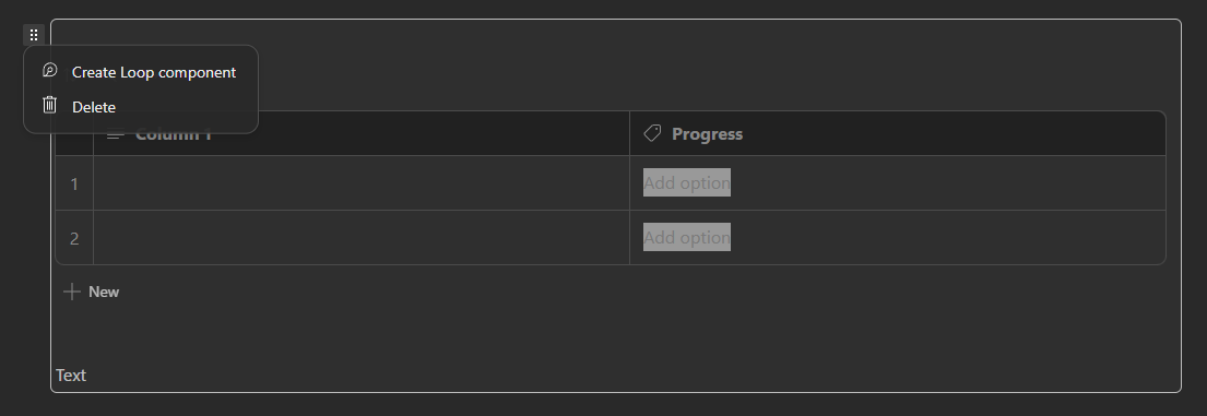 Create a loop component from one or more page elements in Microsoft Loop