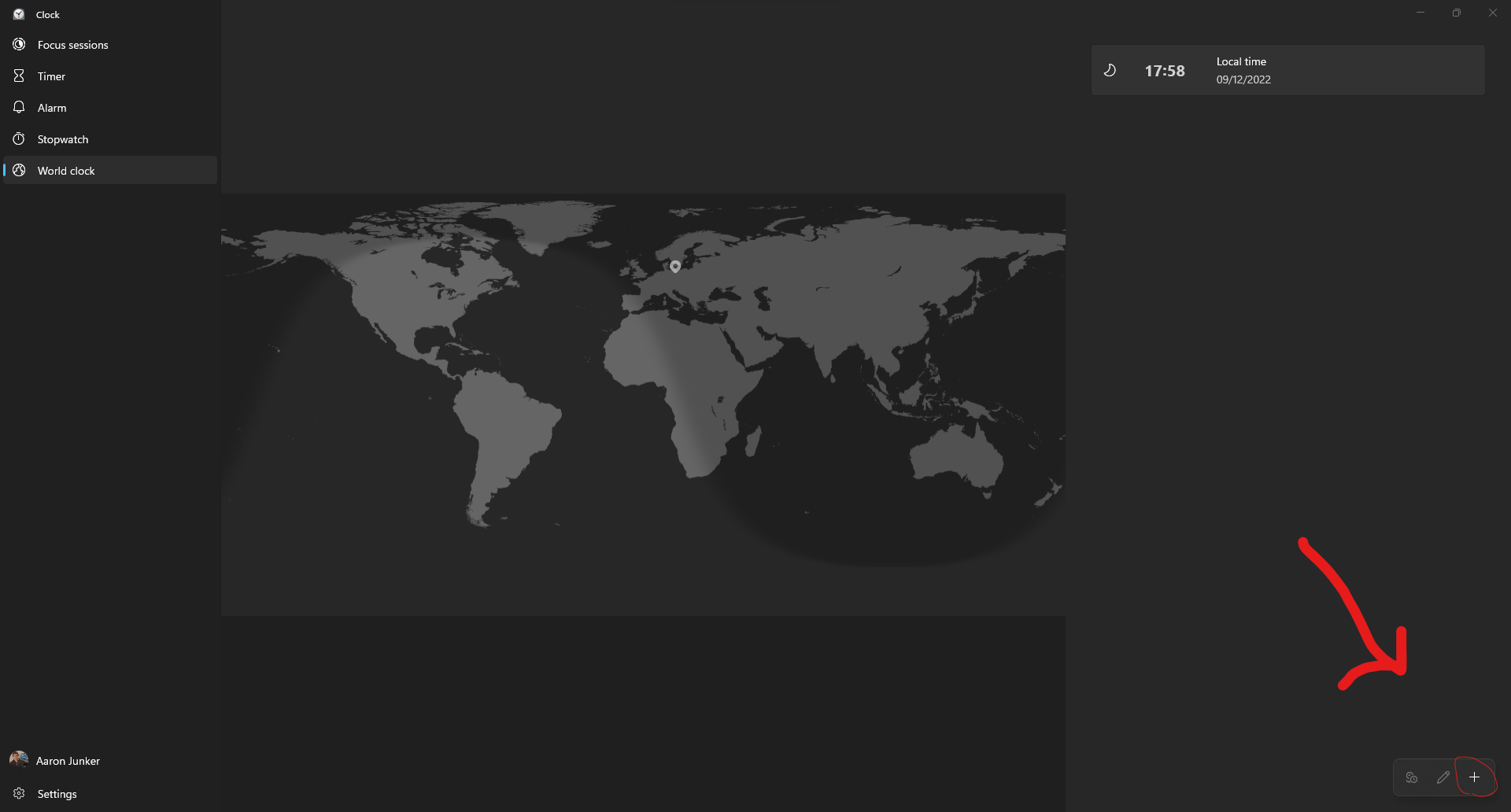 An image showing the location of the "Add a city" button